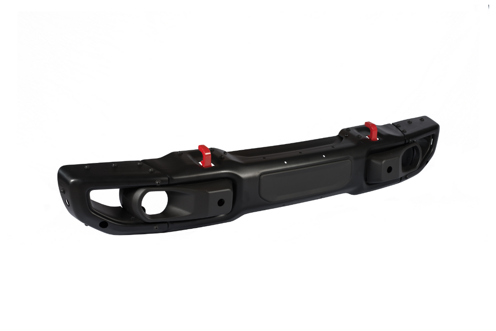 RoamGear Front Bumper – Steel, Textured Black (2018–2024 Jeep Wrangler JL 10th Anniversary Edition, No Sensor Holes)