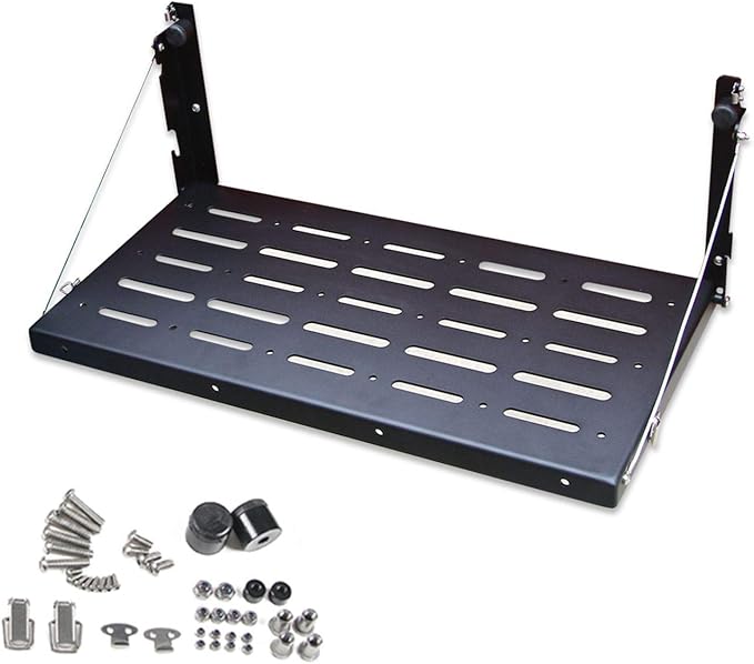 RoamGear Tailgate Table – Rear Foldable Cargo Shelf, Black (2007–2018 Jeep Wrangler JK/JKU)