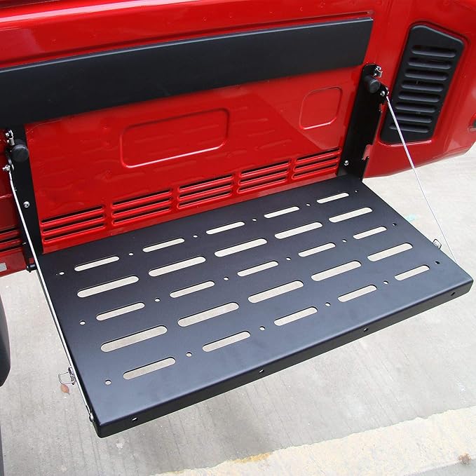 RoamGear Tailgate Table – Rear Foldable Cargo Shelf, Black (2007–2018 Jeep Wrangler JK/JKU)