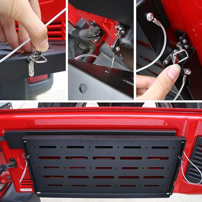 RoamGear Tailgate Table – Rear Foldable Cargo Shelf, Black (2007–2018 Jeep Wrangler JK/JKU)