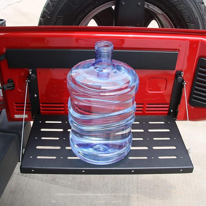 RoamGear Tailgate Table – Rear Foldable Cargo Shelf, Black (2007–2018 Jeep Wrangler JK/JKU)