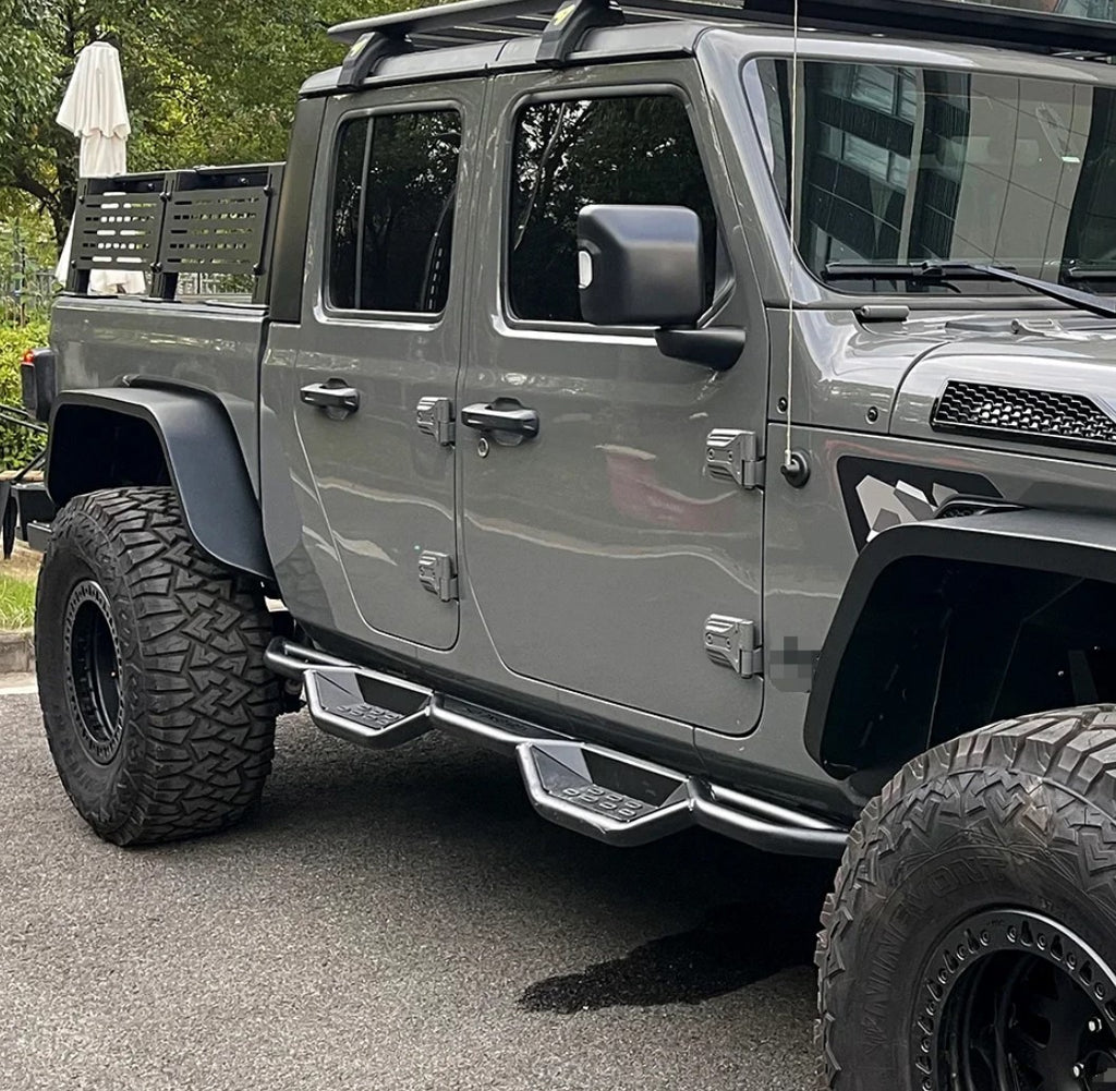 RoamGear Steps – Textured Black, Cab Length (2020–2022 Jeep Gladiator JT 4-Door)