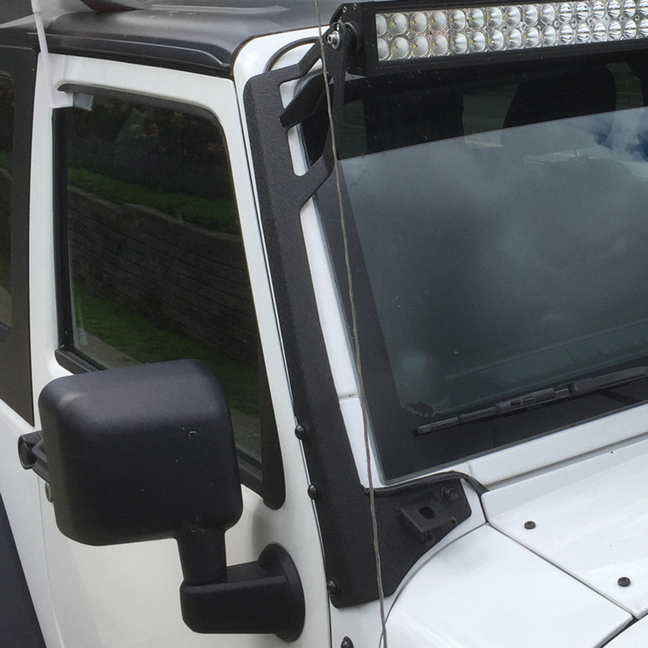 RoamGear A-Pillar Light Mount Rack – Textured Black (2007–2018 Jeep Wrangler JK/JKU)